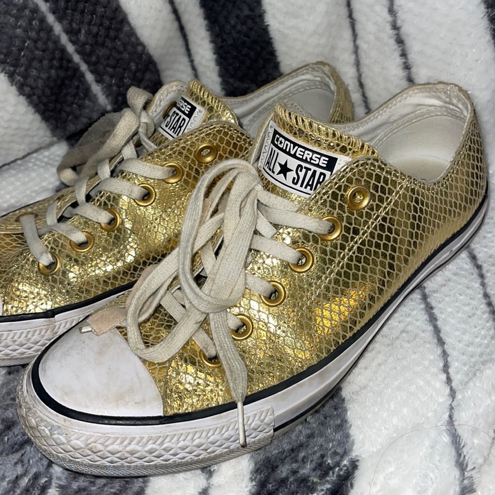 Gold snakeskin Converse